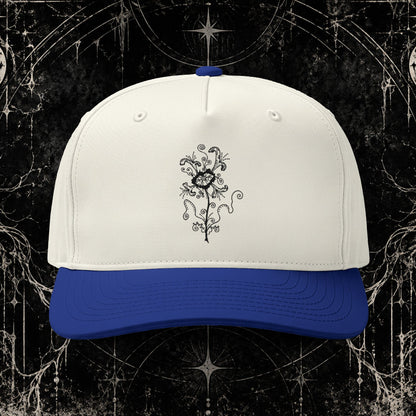 Embroidered Vintage Rose Two-Tone Cap