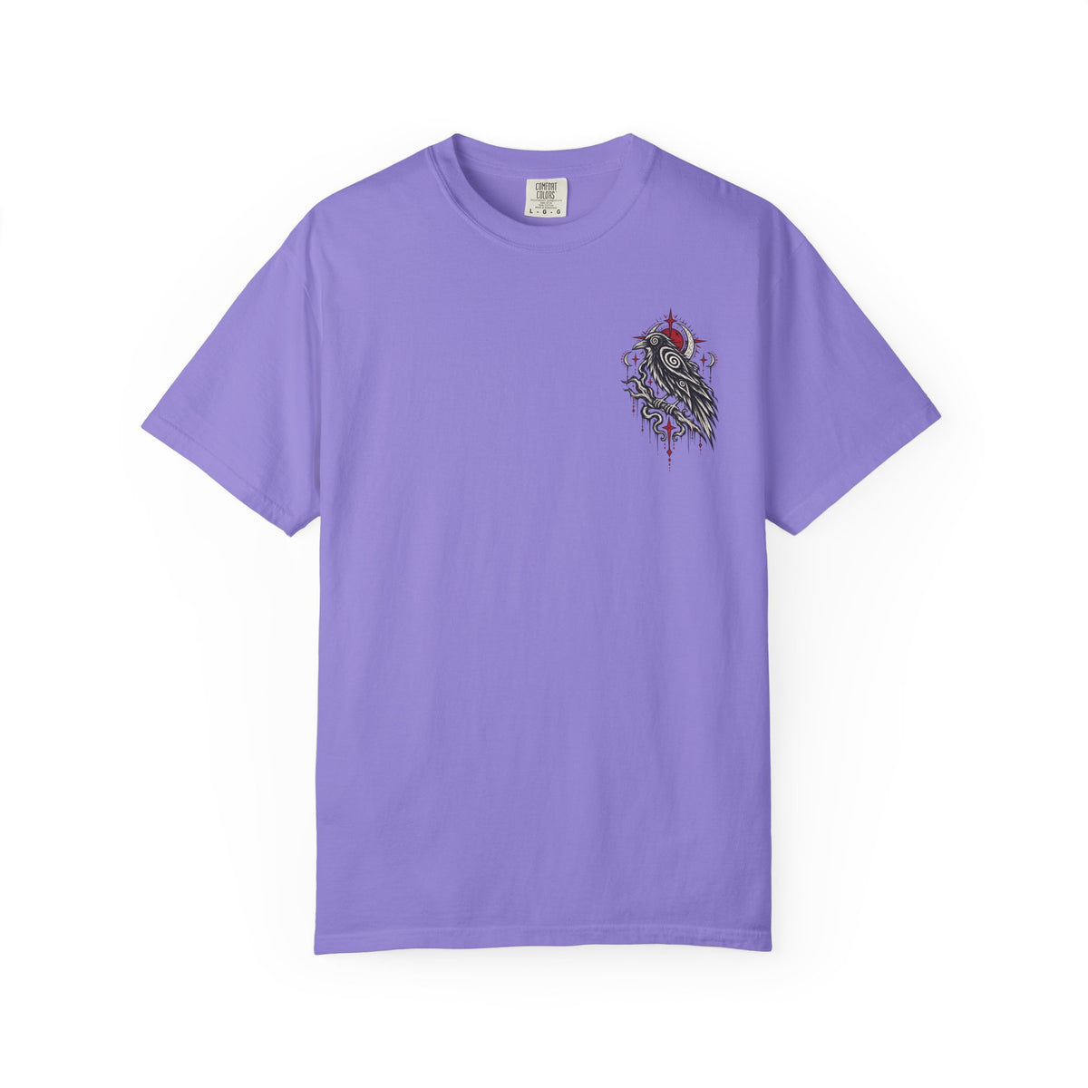 Raven Skull Graphic T-Shirt — Gothic Crow Illustration Tee