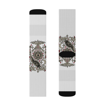 Karma Crow Mystical Eye Socks — Occult Raven Crew Socks