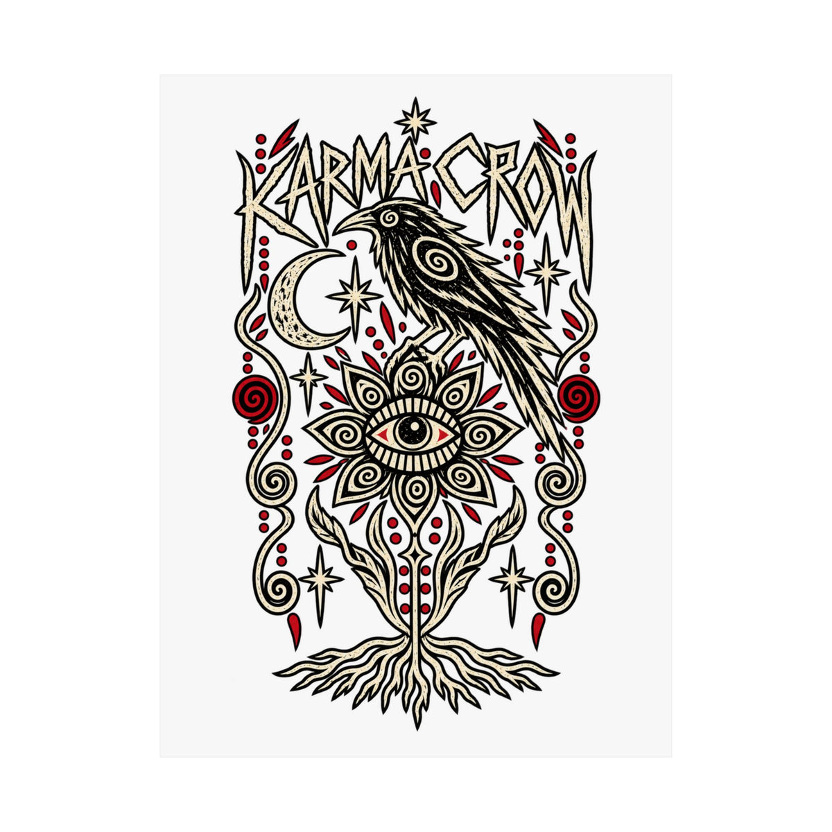 Karma Crow Matte Poster — Mystical Raven Art Print